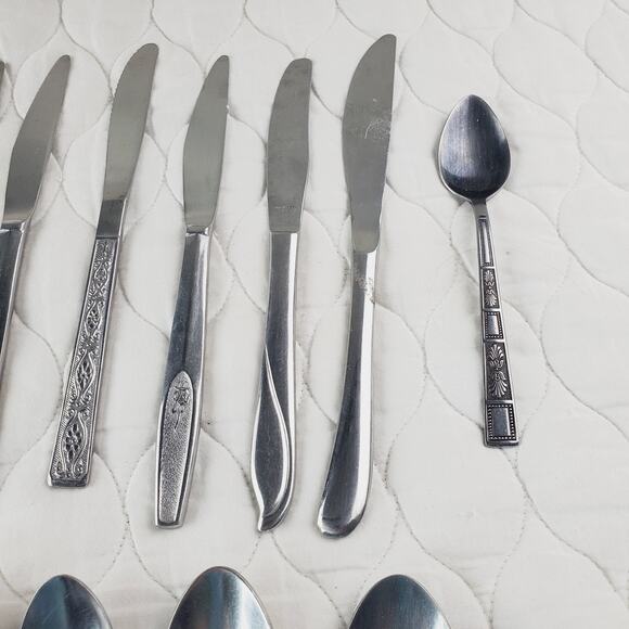 Lot of Silverware 40PCS Knife Spoon Fork Stainless Steel Kitchenware Many Brands - Picture 8 of 16